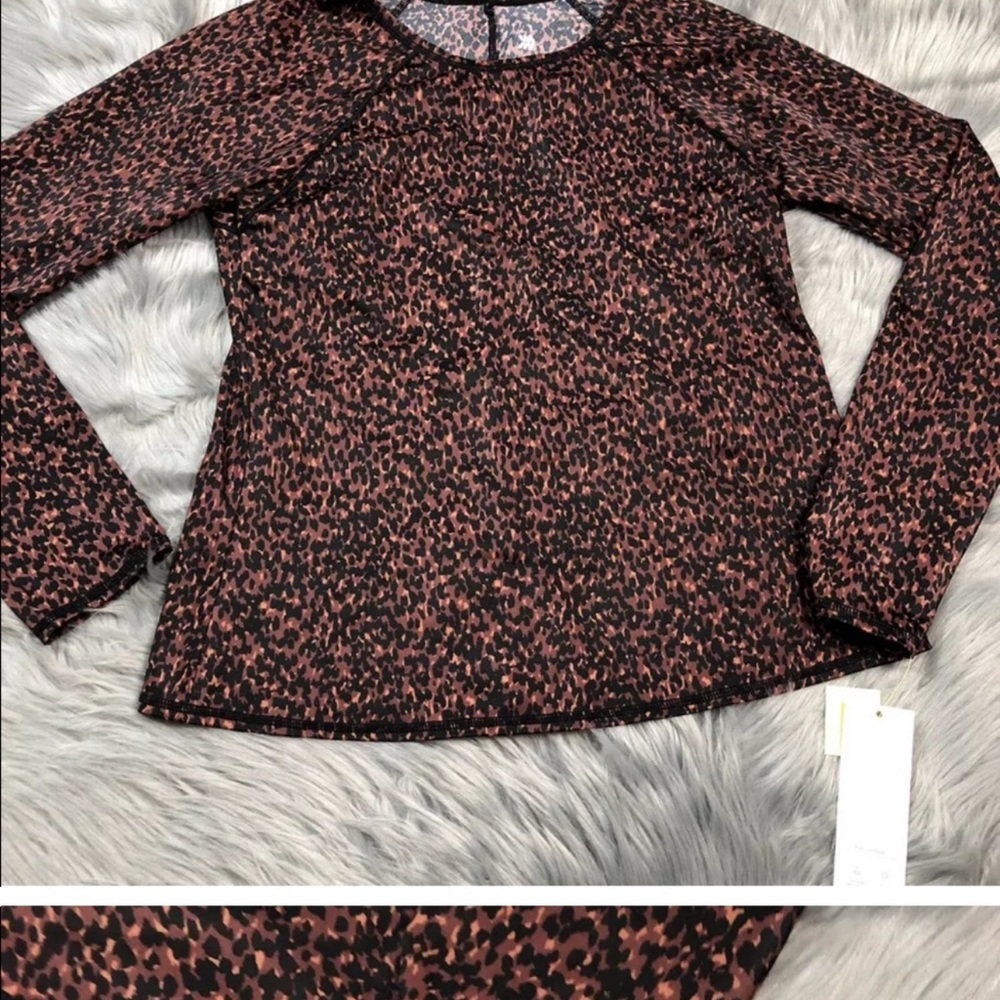 All In Motion Animal Print Long Sleeve Rash Guard Size Large
